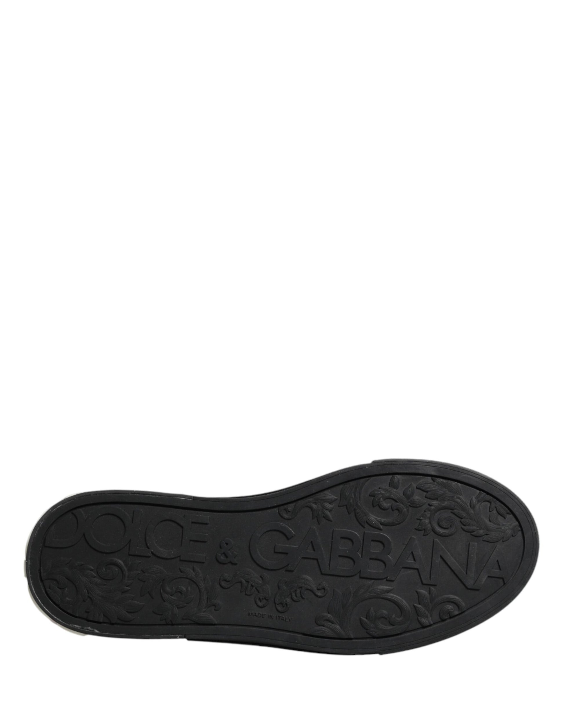 Dolce & Gabbana Blue Canvas Embellished Slip On Men Sneakers Shoes