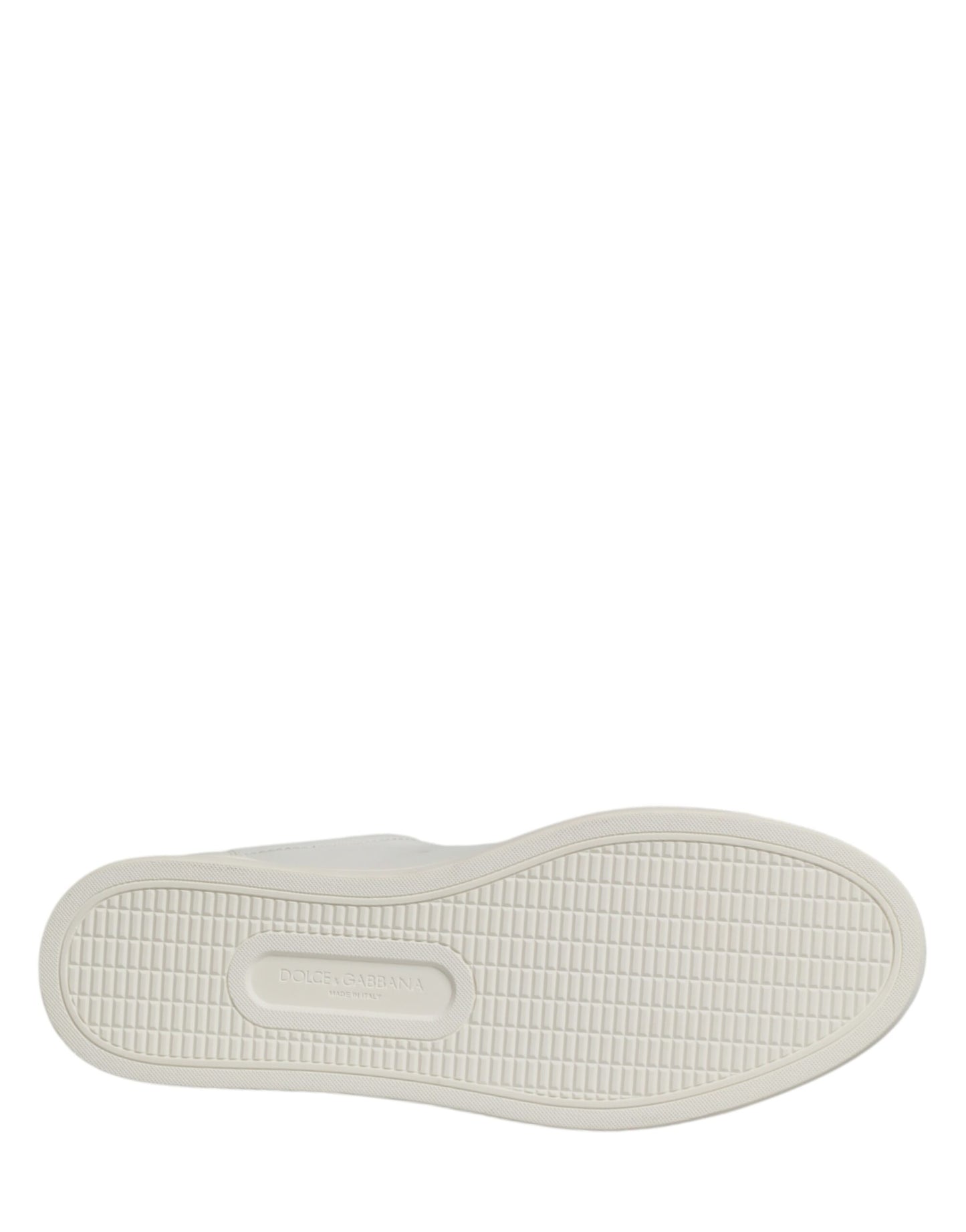 Dolce & Gabbana White Leather Sacred Heart Patch Sneakers