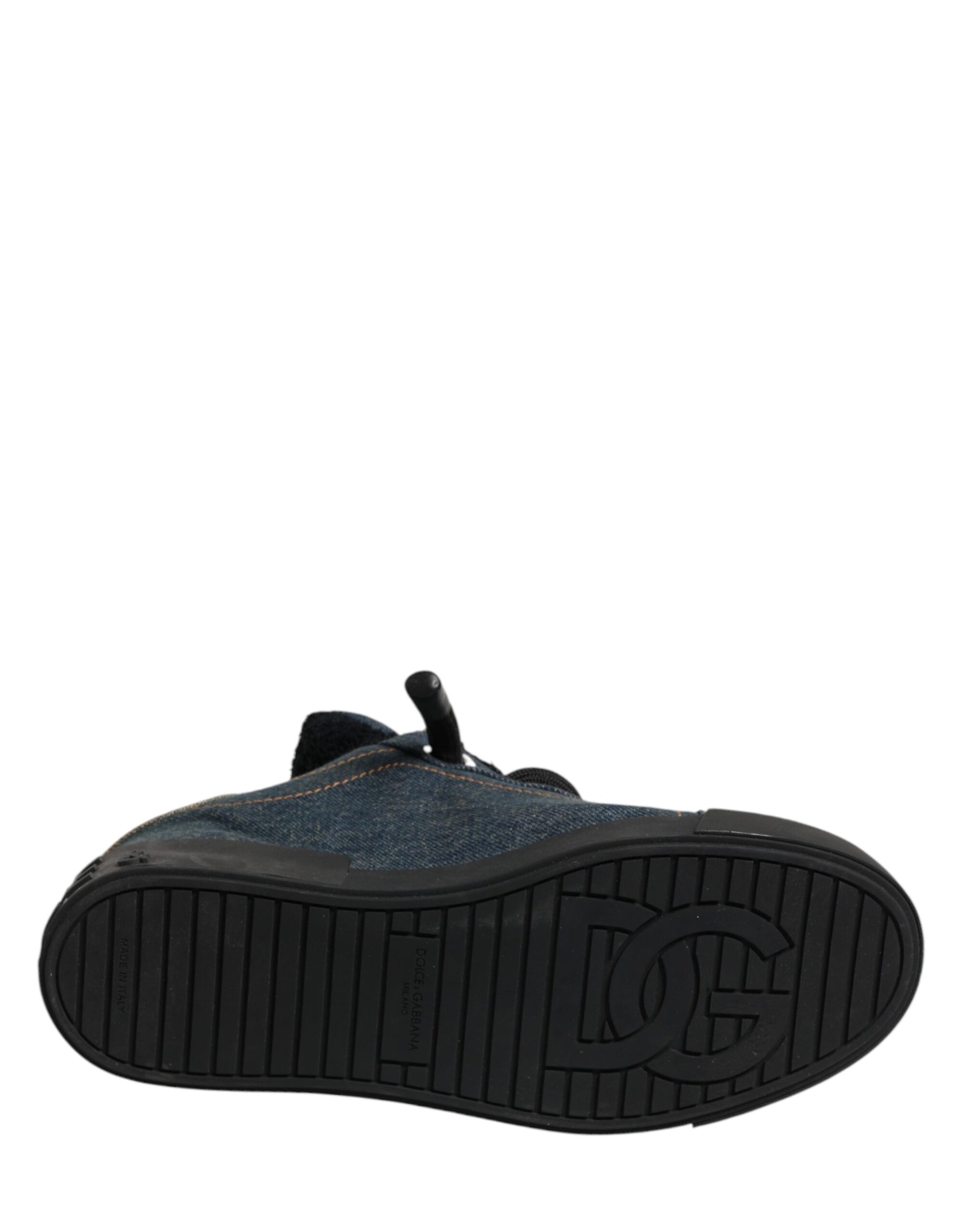 Dolce & Gabbana Multicolor Color Block Denim Low Top Sneakers