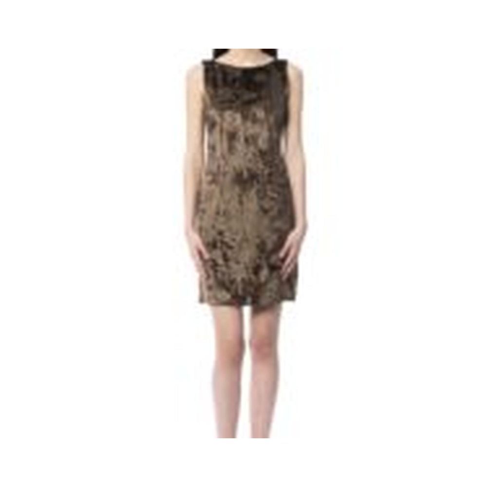 Byblos Brown Floral Jacquard Shift Dress