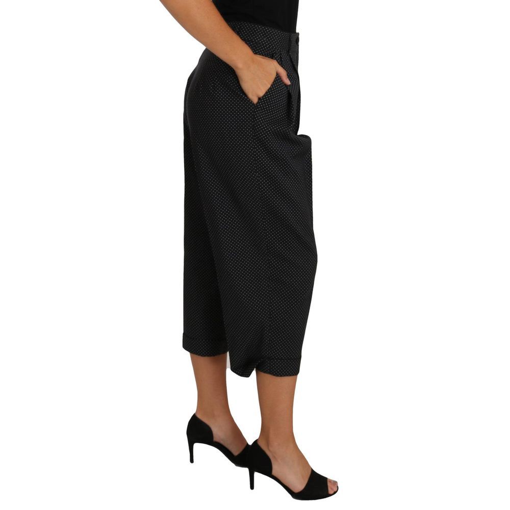 Dolce & Gabbana Black Cropped Polka Dot Trousers for Women