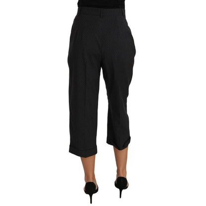 Dolce & Gabbana Black Cropped Polka Dot Trousers for Women