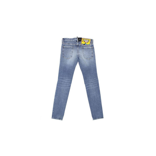DSQUARED2 Blue Cotton Straight-Leg Jeans