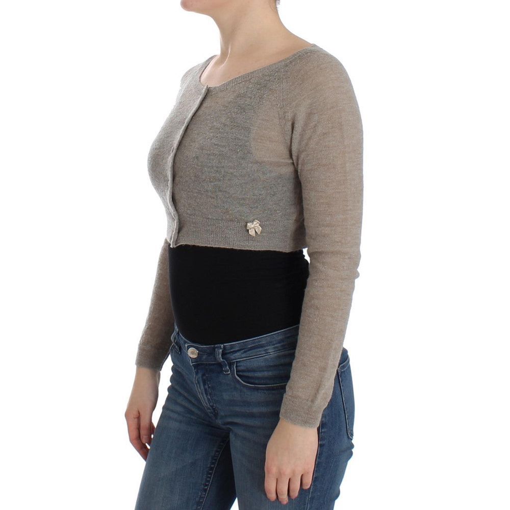 Ermanno Scervino Beige Alpaca Leather Cardigan