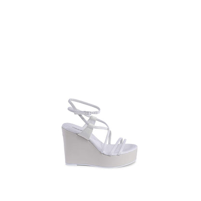 Calvin Klein White Leather Wedge Sandals