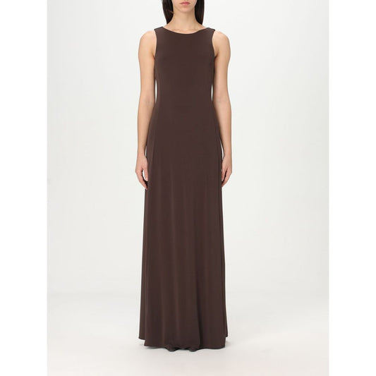 Max Mara Brown Jersey Pompei Maxi Casual Dress