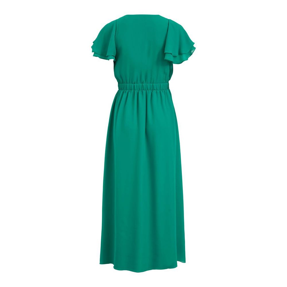 Vila Clothes Green Maxi Short Sleeve Casual Dress