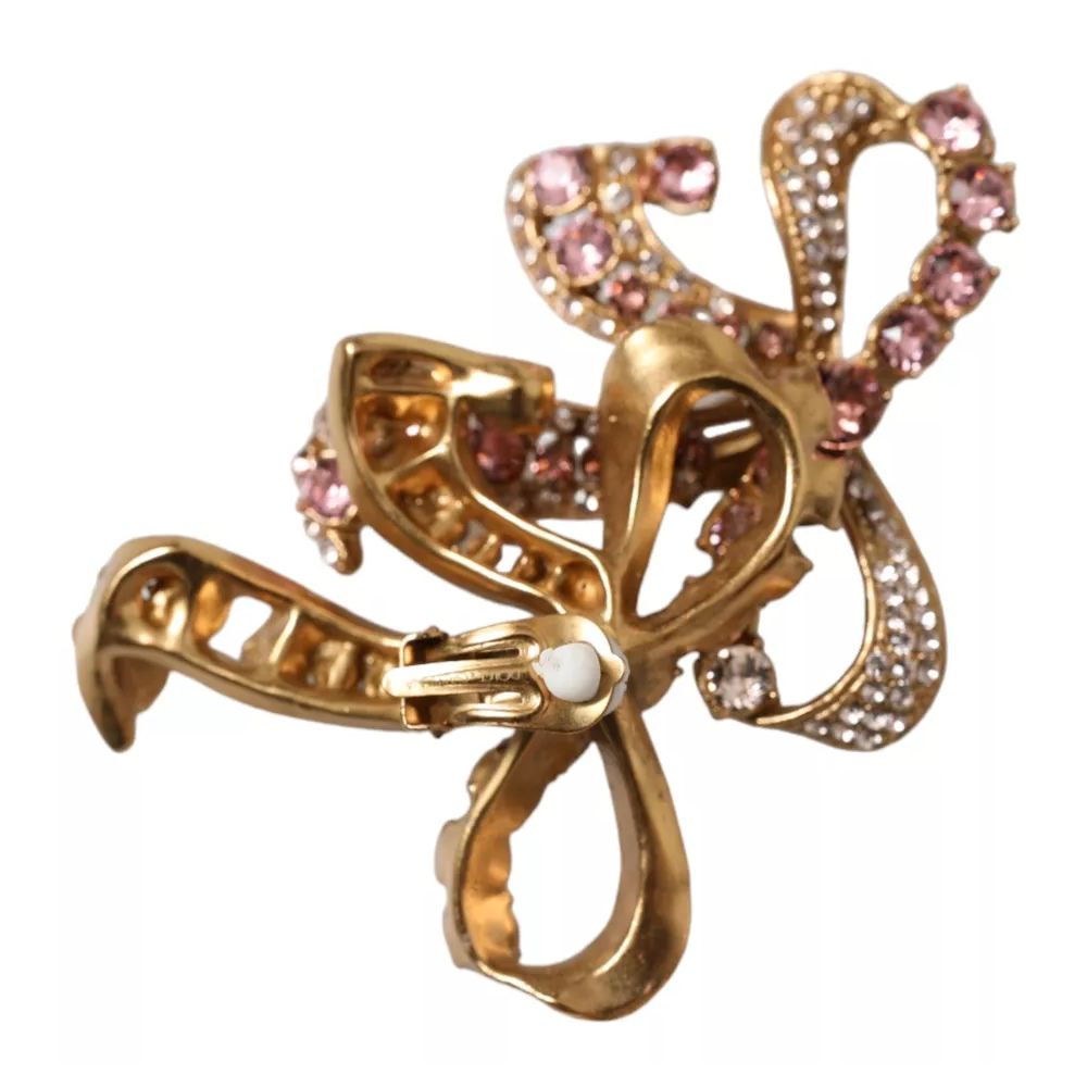 Dolce & Gabbana Gold Tone Brass Bow Earrings