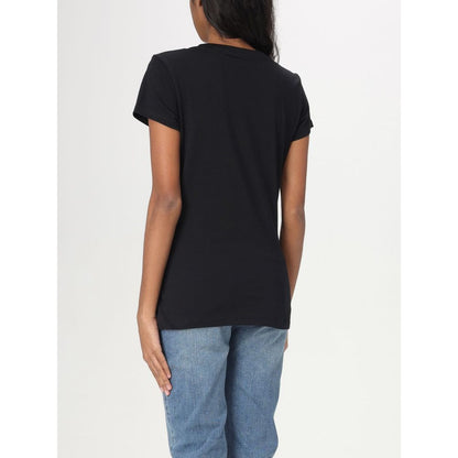 Armani Exchange Black Cotton T-Shirt for Women
