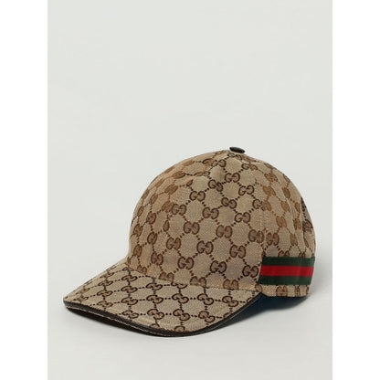 Gucci Beige GG Canvas Web Baseball Cap