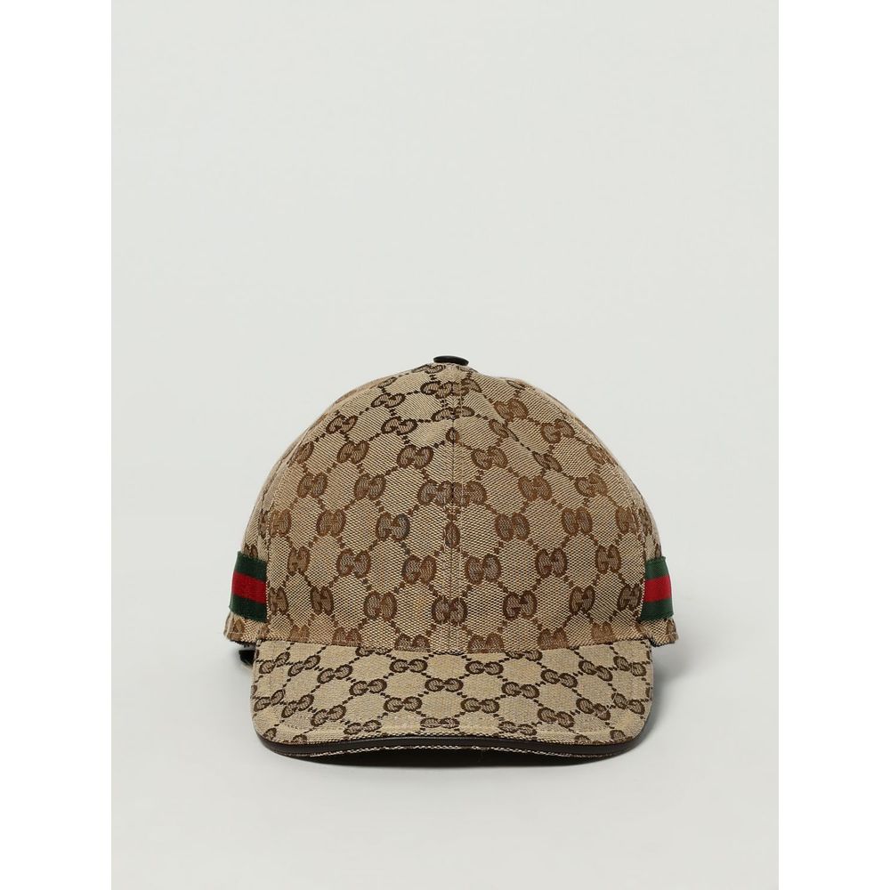 Gucci Beige GG Canvas Web Baseball Cap