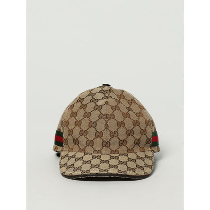 Gucci Beige GG Canvas Web Baseball Cap