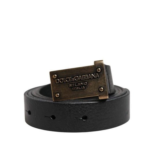 Dolce & Gabbana Black Leather Regular Belt for Men