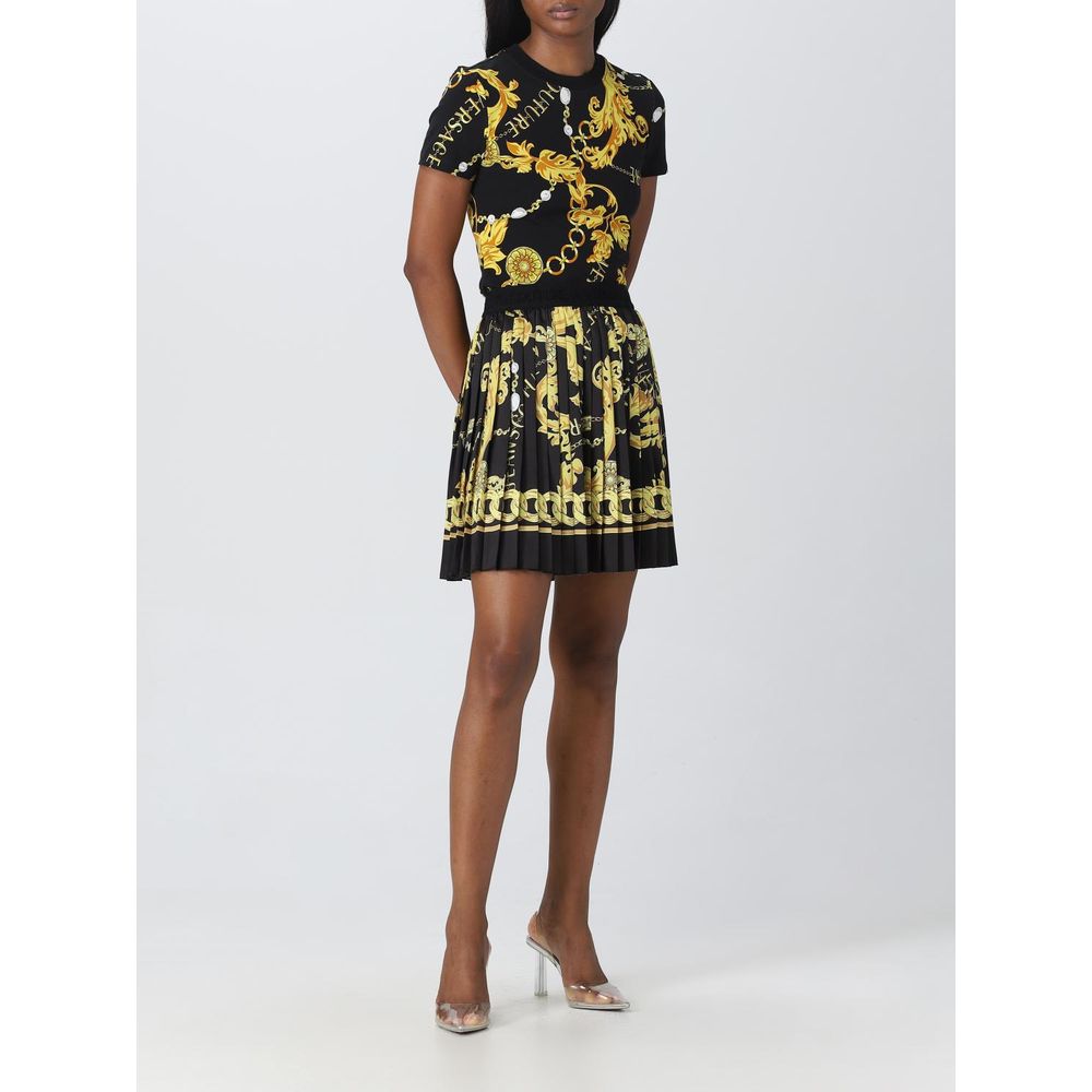 Versace Jeans Black Cotton Baroque T-Shirt