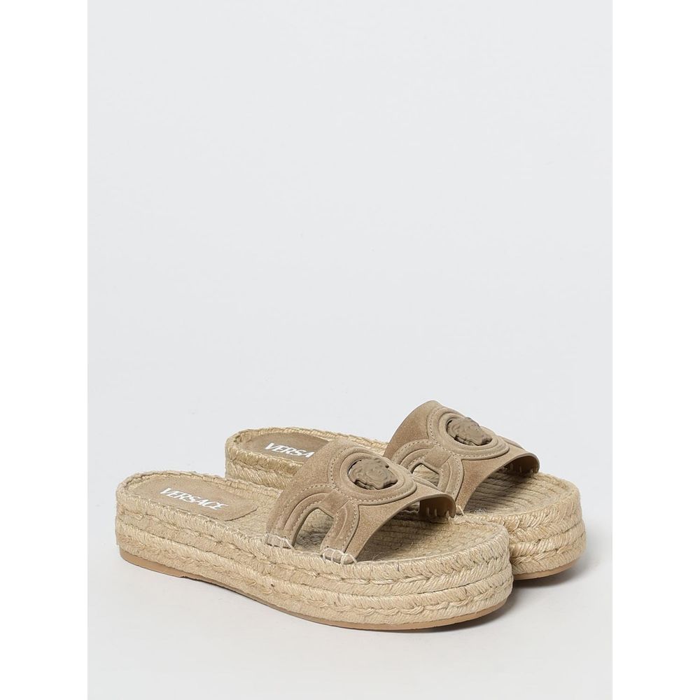 Versace Beige Jute Espadrilles for Women