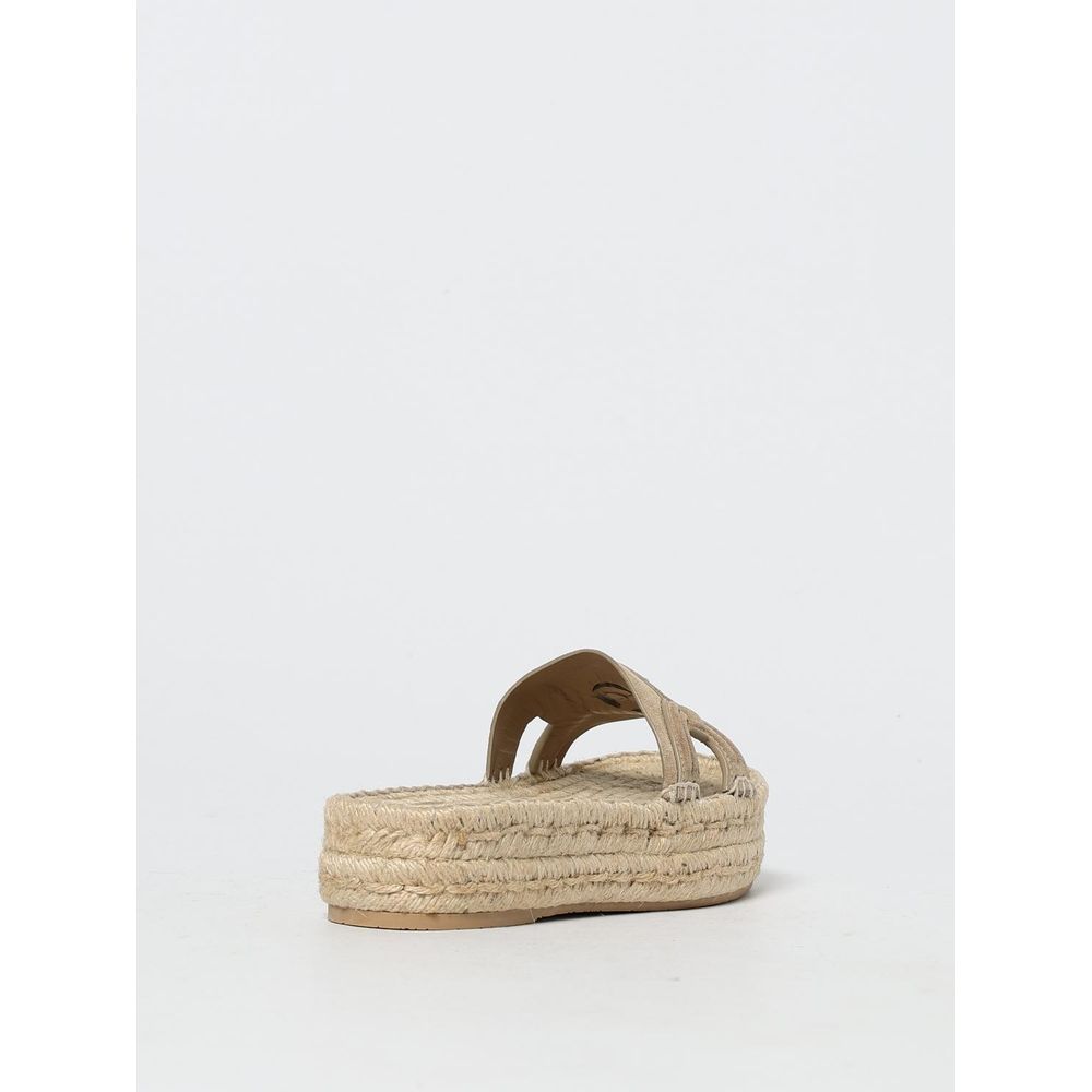 Versace Beige Jute Espadrilles for Women
