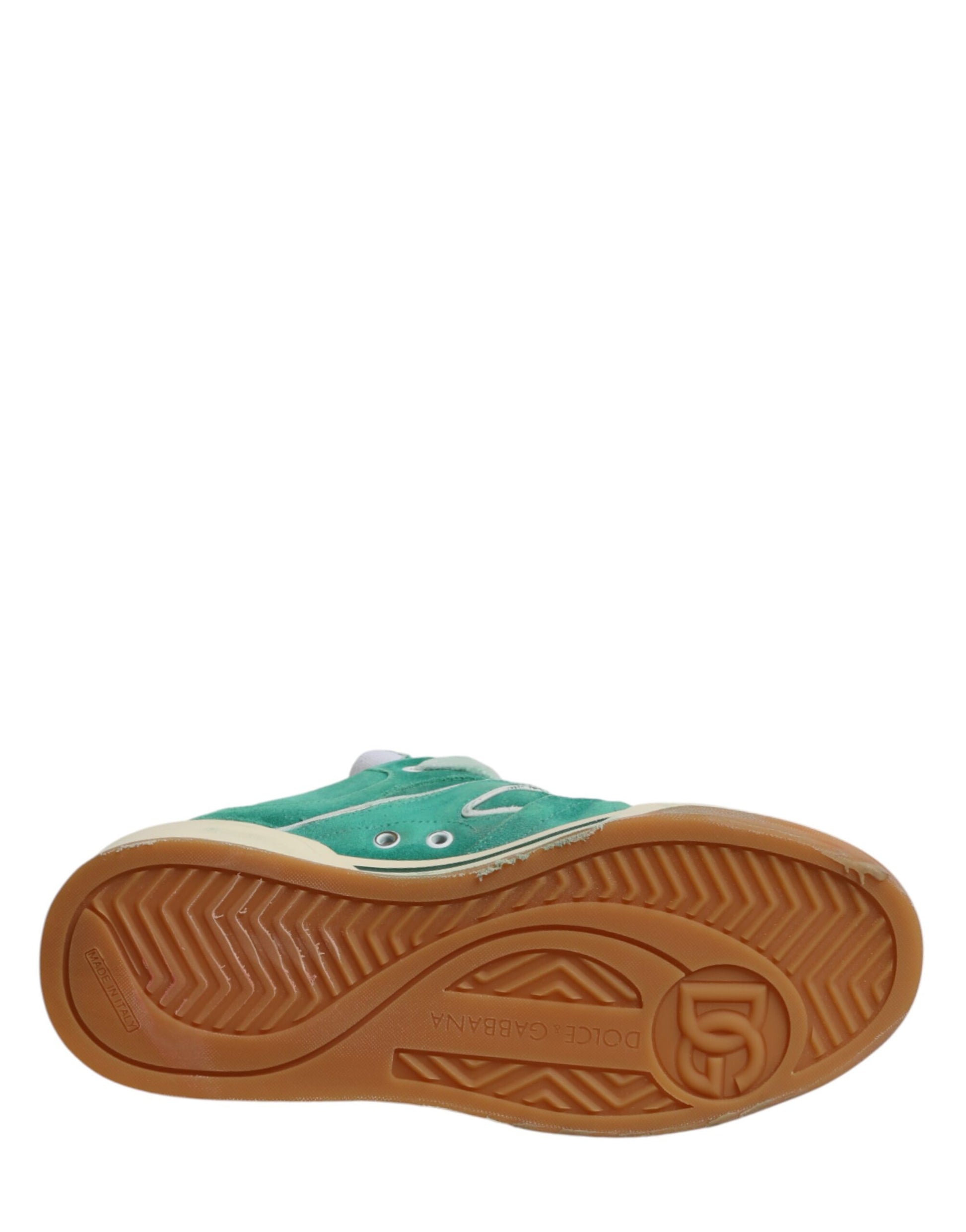 Dolce & Gabbana Green Suede New Roma Low Top Sneakers