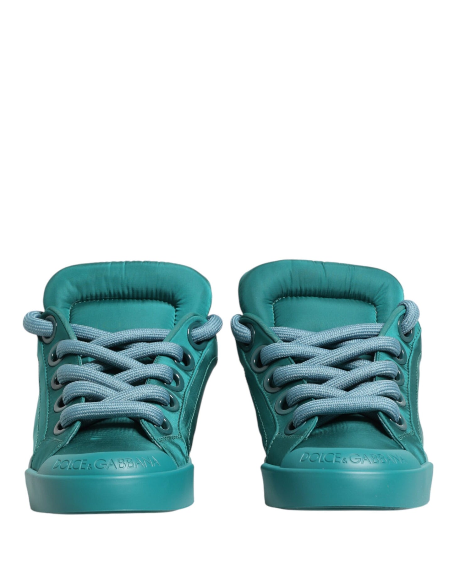 Dolce & Gabbana Teal Portofino Men Low Top Sneakers