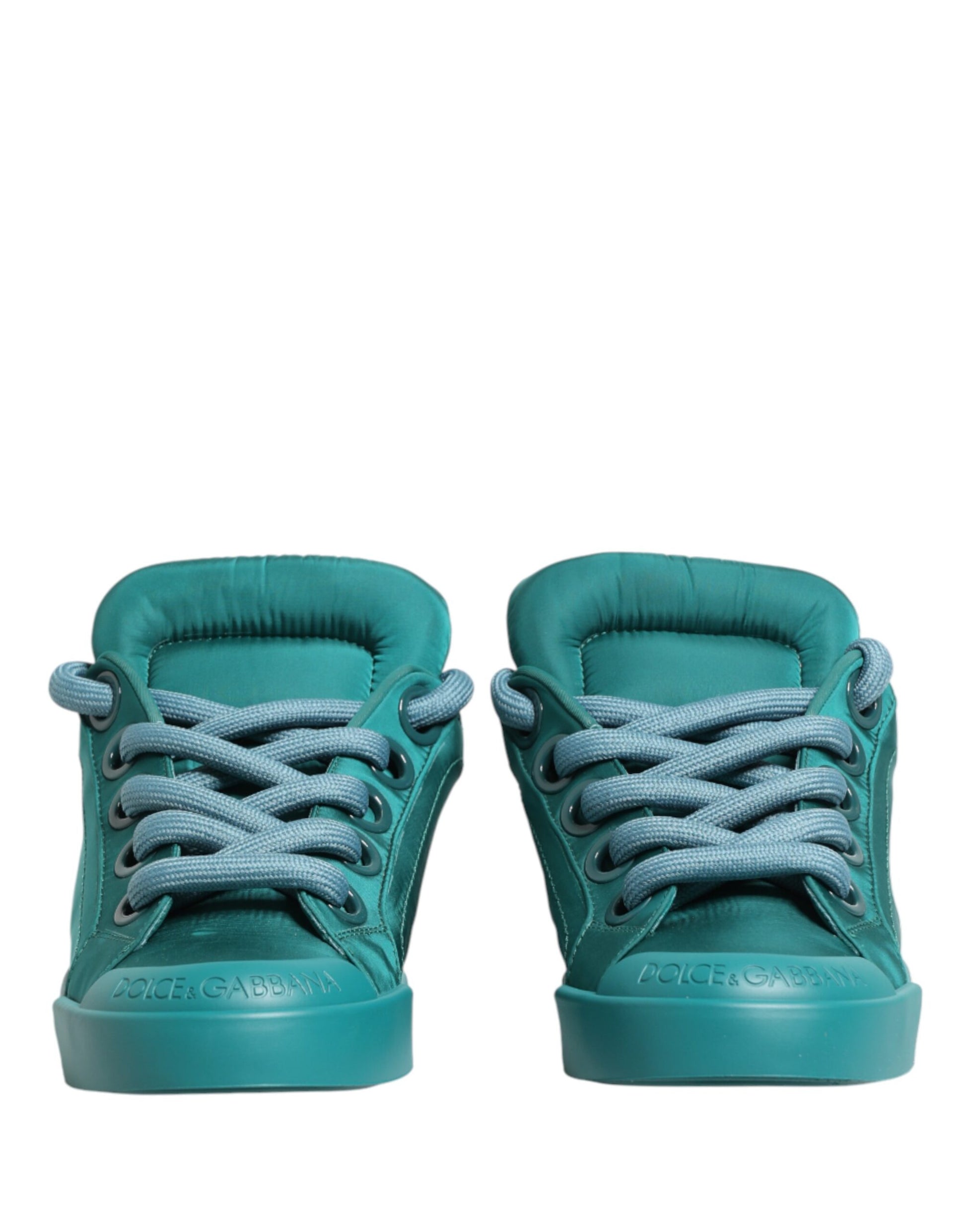 Dolce & Gabbana Teal Portofino Men Low Top Sneakers