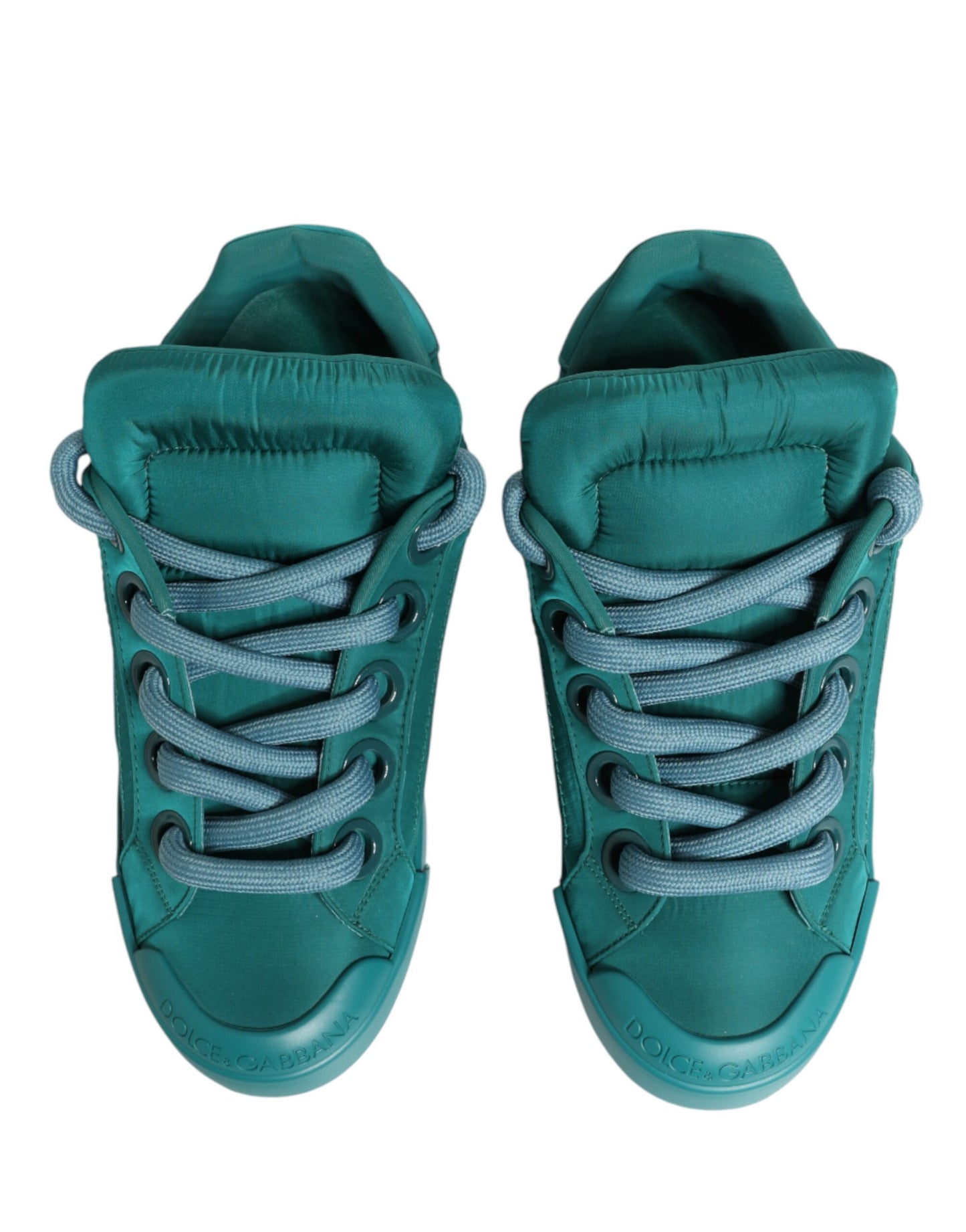 Dolce & Gabbana Teal Portofino Men Low Top Sneakers