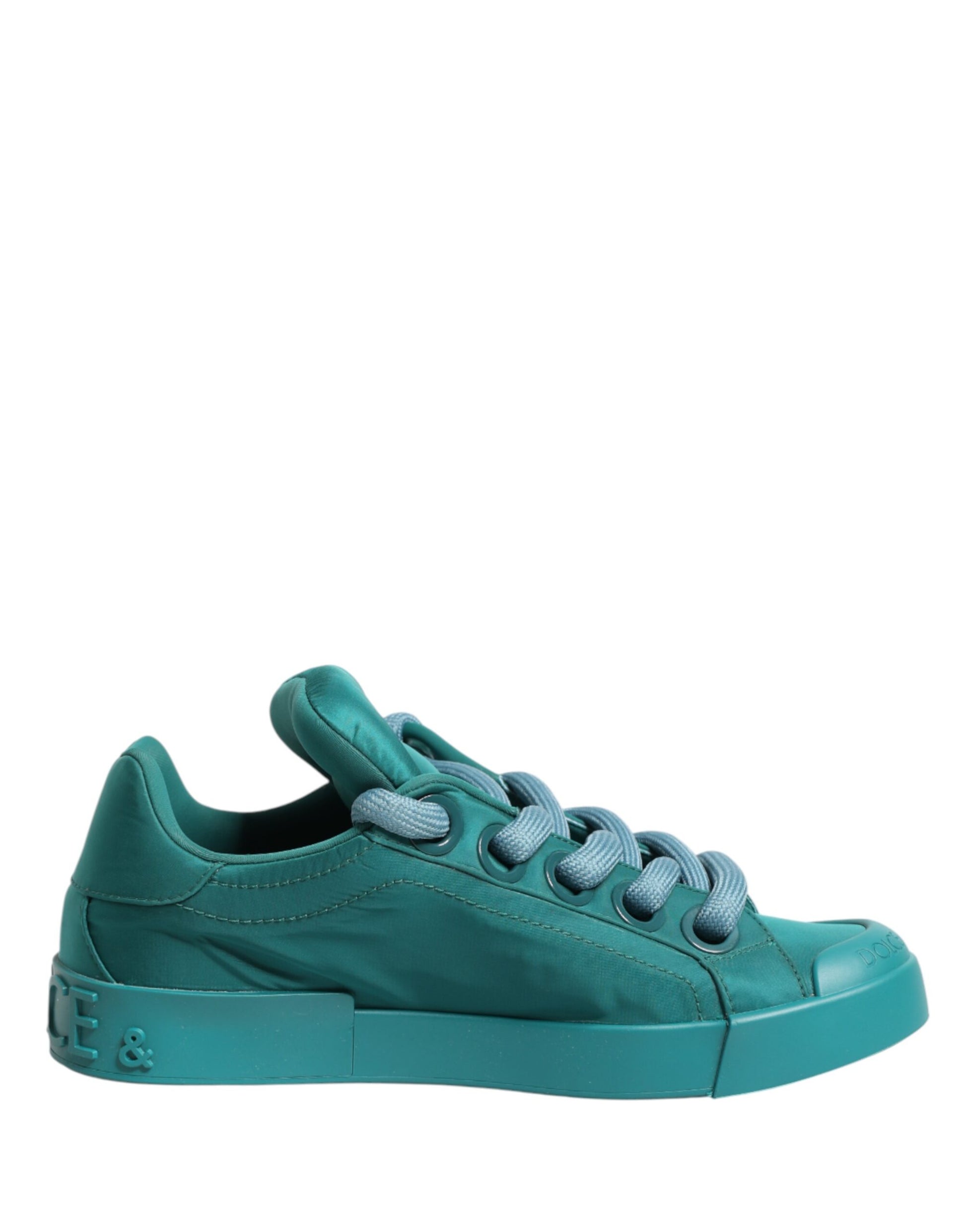 Dolce & Gabbana Teal Portofino Men Low Top Sneakers