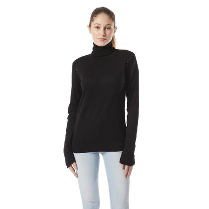 GAS Black Cotton Turtleneck Pullover