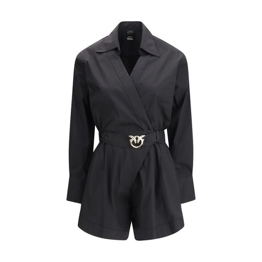PINKO Black Cotton Belted Playsuit