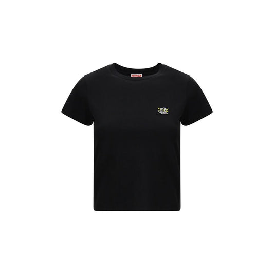 Kenzo Black Cotton T-Shirt with Wild Tiger Design