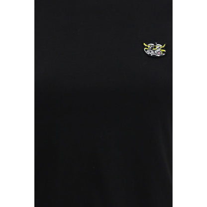 Kenzo Black Cotton T-Shirt with Wild Tiger Design