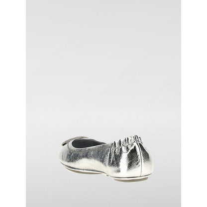 Tory Burch Silver Leather Ballet Flats Women