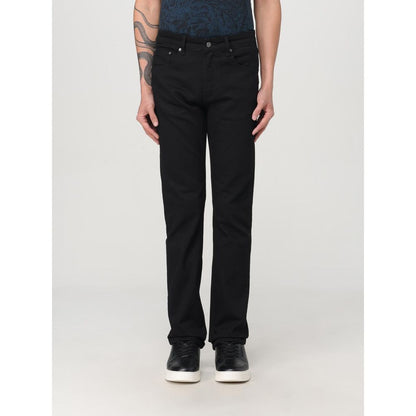 Just Cavalli Black Cotton Straight-Leg Jeans