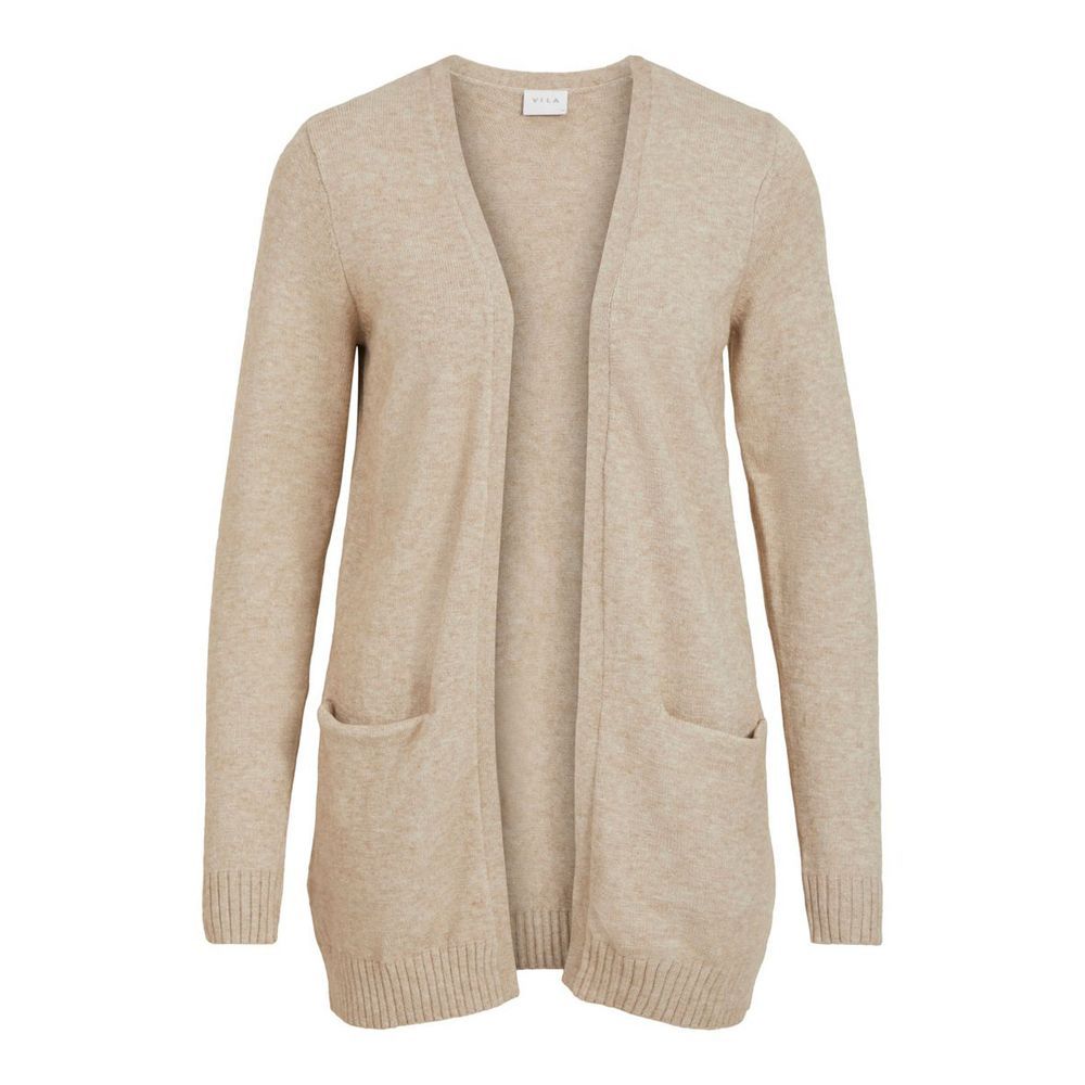Vila Clothes Beige Viscose Cardigan - Stylish Autumn/Winter Layering