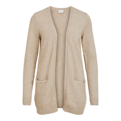 Vila Clothes Beige Viscose Cardigan - Stylish Autumn/Winter Layering