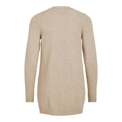 Vila Clothes Beige Viscose Cardigan - Stylish Autumn/Winter Layering