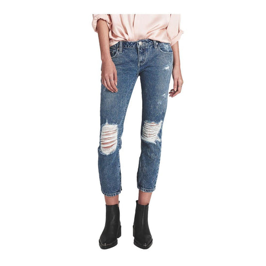 One Teaspoon Blue Cotton Cropped Jeans