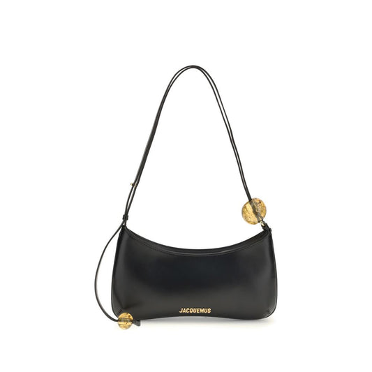 Jacquemus Black Bisou Perle Large Calf Leather Bos Taurus Shoulder Bag