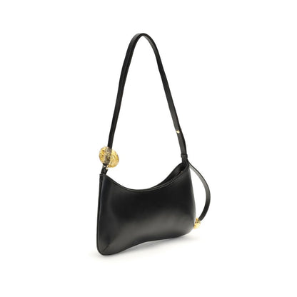 Jacquemus Black Bisou Perle Large Calf Leather Bos Taurus Shoulder Bag