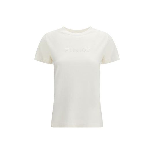PINKO White Cotton T-Shirt - The Start T-shirt Jersey Patch