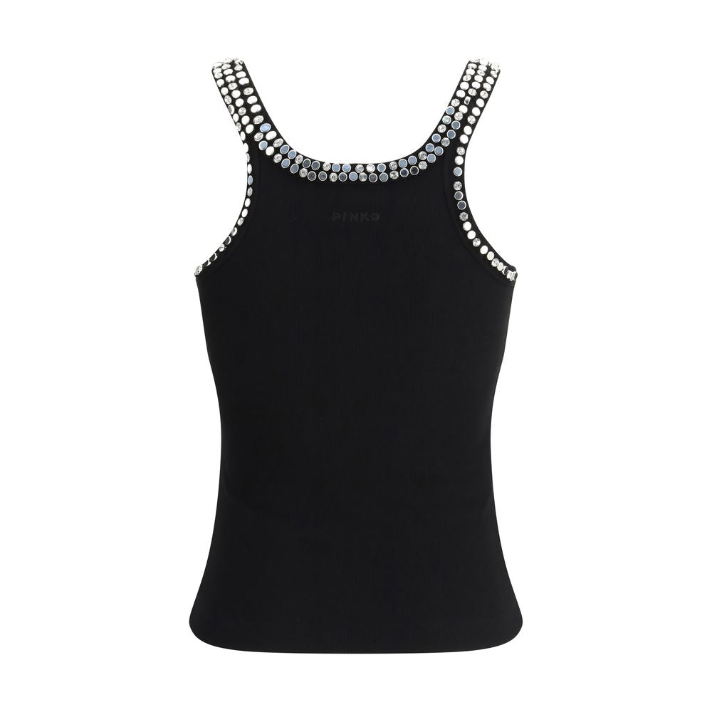 PINKO Coriandoli Black Cotton Top
