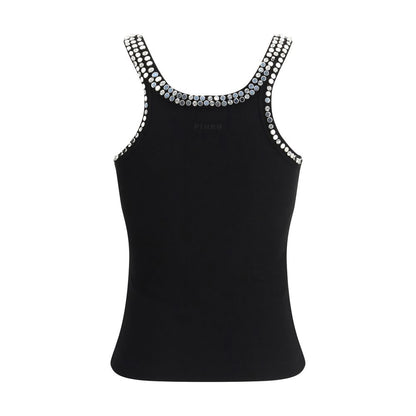 PINKO Coriandoli Black Cotton Top