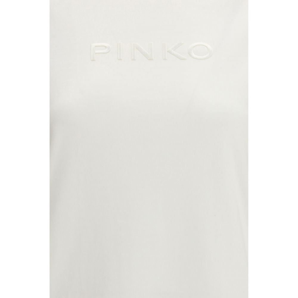 PINKO White Cotton T-Shirt - The Start T-shirt Jersey Patch