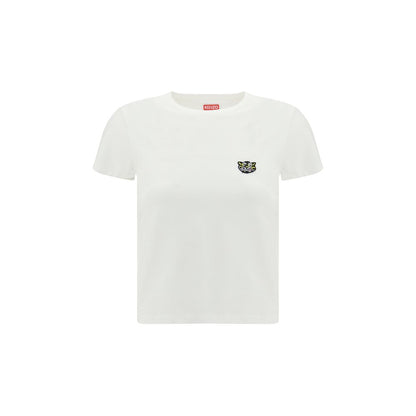 Kenzo White Cotton Sportswear T-Shirt with Wild Tiger Design