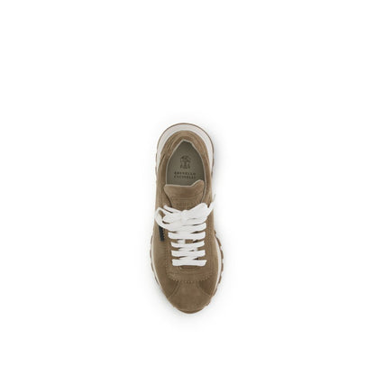 Brunello Cucinelli Beige Rubber Platform Sneakers