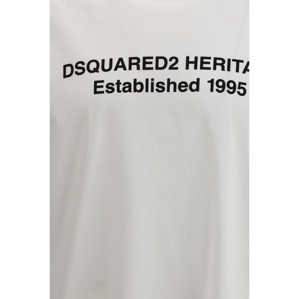 Dsquared² White Cotton T-Shirt - Oversized Comfort with Iconic Style