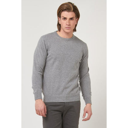 GAS Gray Wool-Silk Blend Sweatshirt