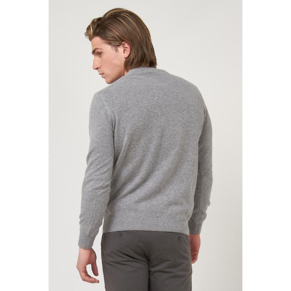 GAS Gray Wool-Silk Blend Sweatshirt
