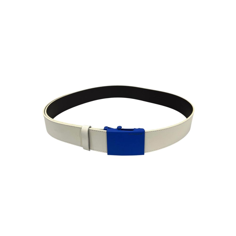 Borbonese White Leather Men Belt - Italian Elegance Redefined