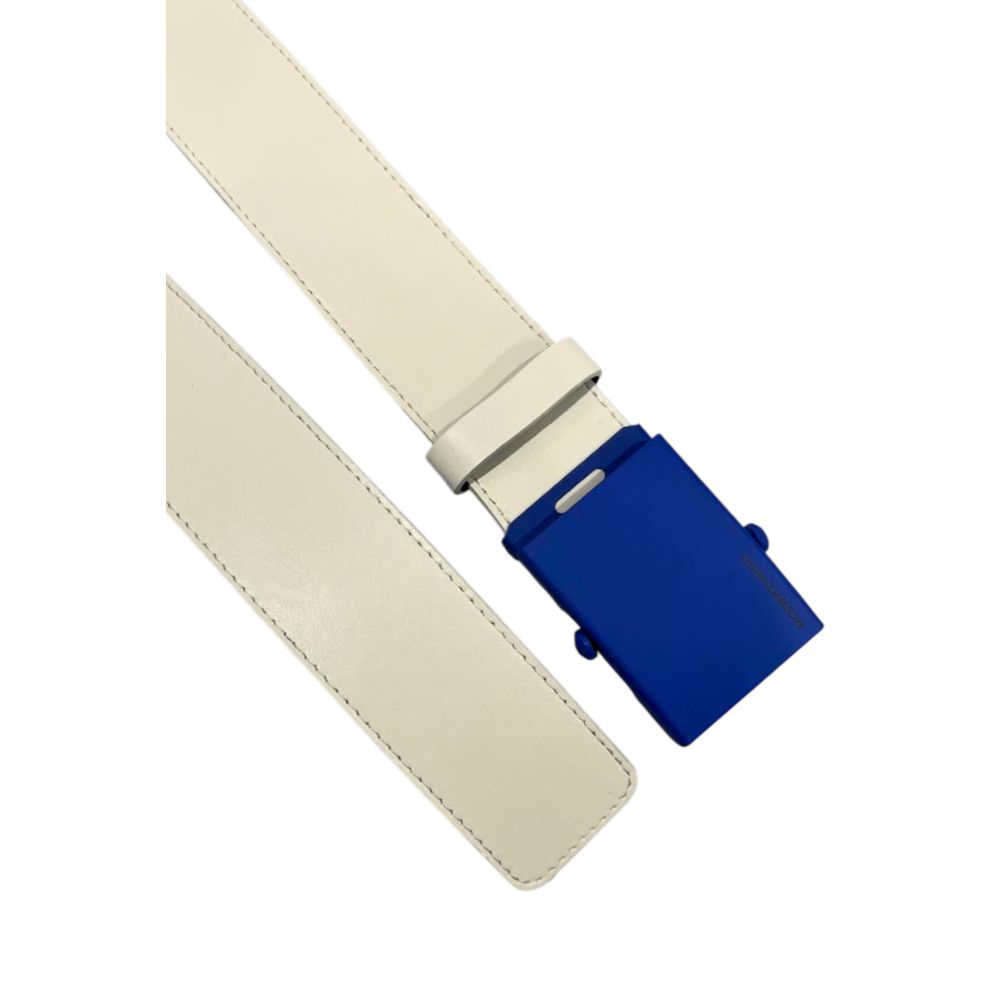 Borbonese White Leather Men Belt - Italian Elegance Redefined