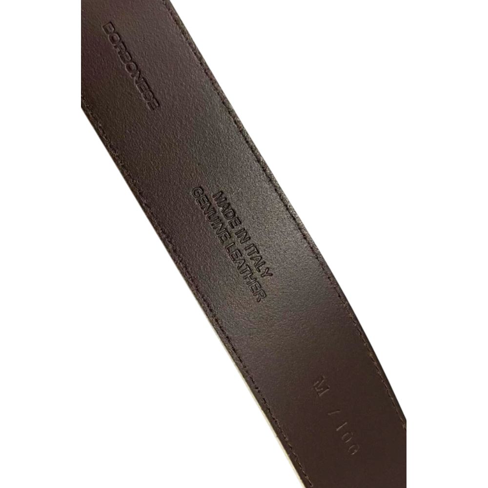 Borbonese White Leather Men Belt - Italian Elegance Redefined