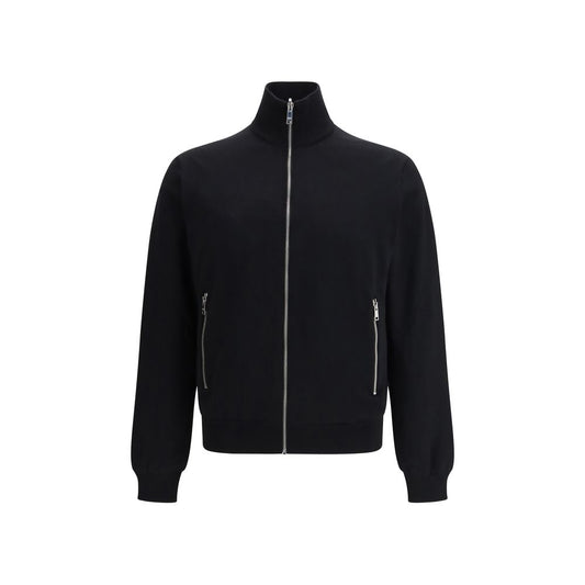 Prada Black Fleece Wool Bomber Jacket